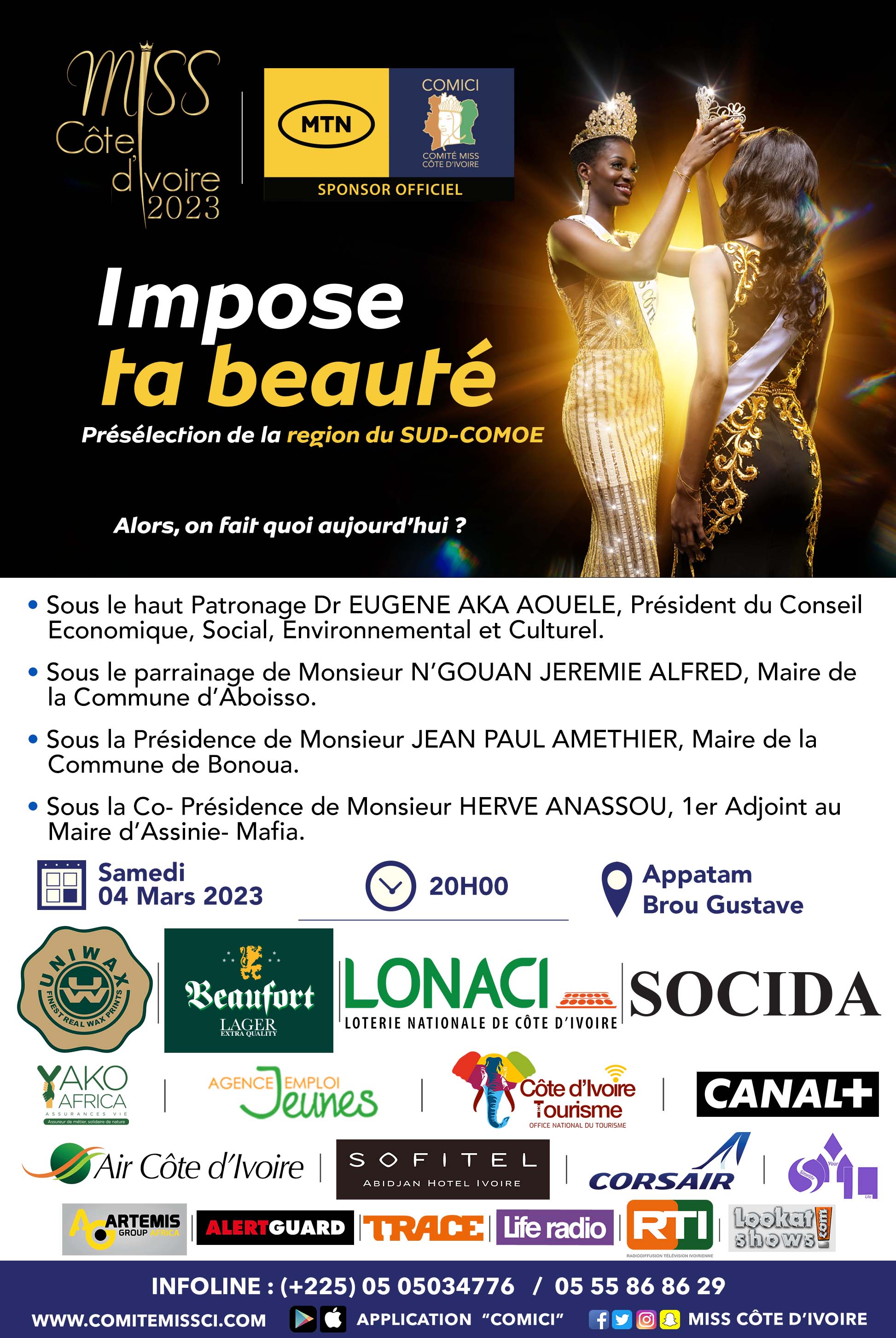 Présélections Miss ci 2023 Région du Sud comoé