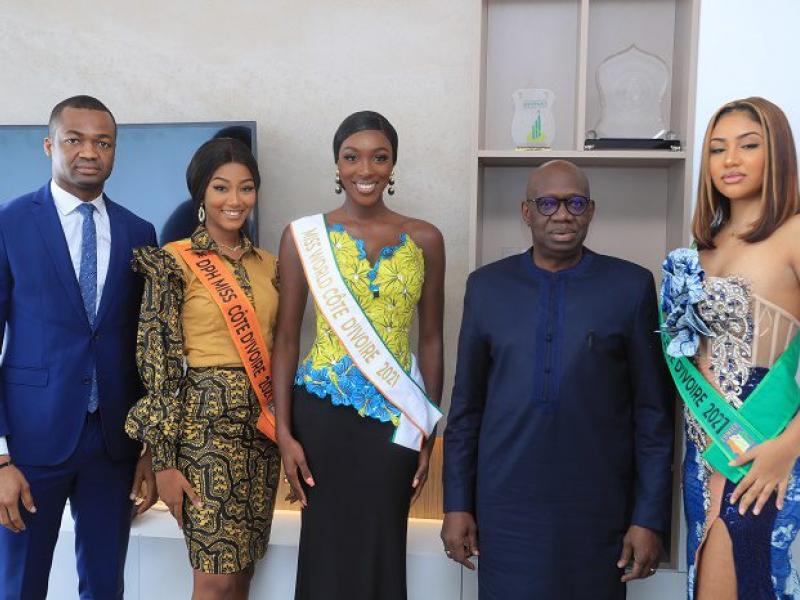 Olivia Yacé, 2è dauphine Miss World 2021 reçue par la Lonaci