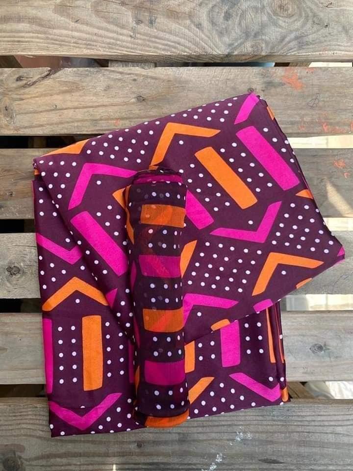 tissu soie et mousseline pagne