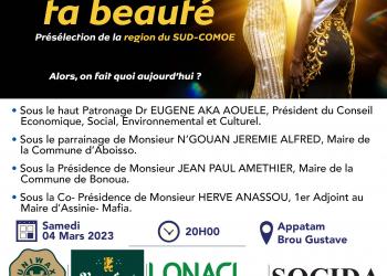 Présélections Miss ci 2023 Région du Sud comoé