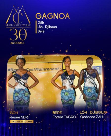 Miss Côte d’Ivoire : Renée N’dri couronnée à Gagnoa, le Gôh en route pour la finale